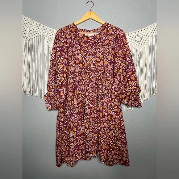 Daughters of India Kyra Balloon Sleeve Gauze Mini Dress Size Medium - Picture 5 of 7